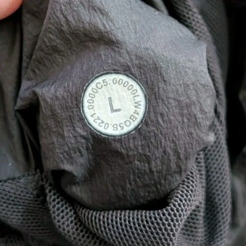 Lululemon Women's Step Out Anorak Half Zip Nylon Windbreaker Jacket Sz L Black